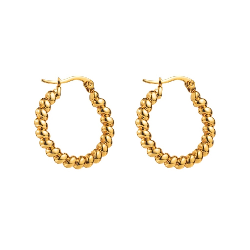 Gold Twisted Hoop Earrings